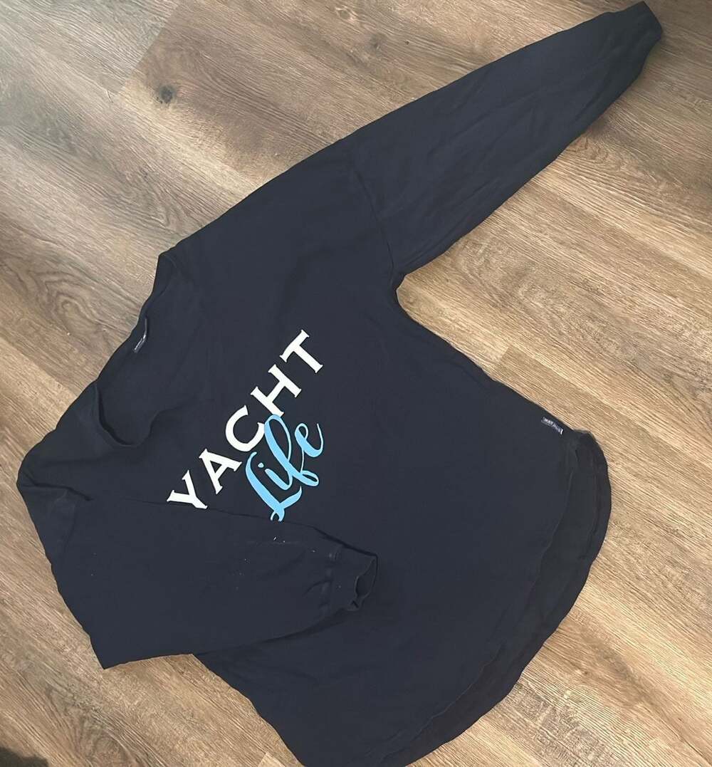 Spirit Jersey Yacht Life Long Sleeve Shirt Navy Blue Size Small